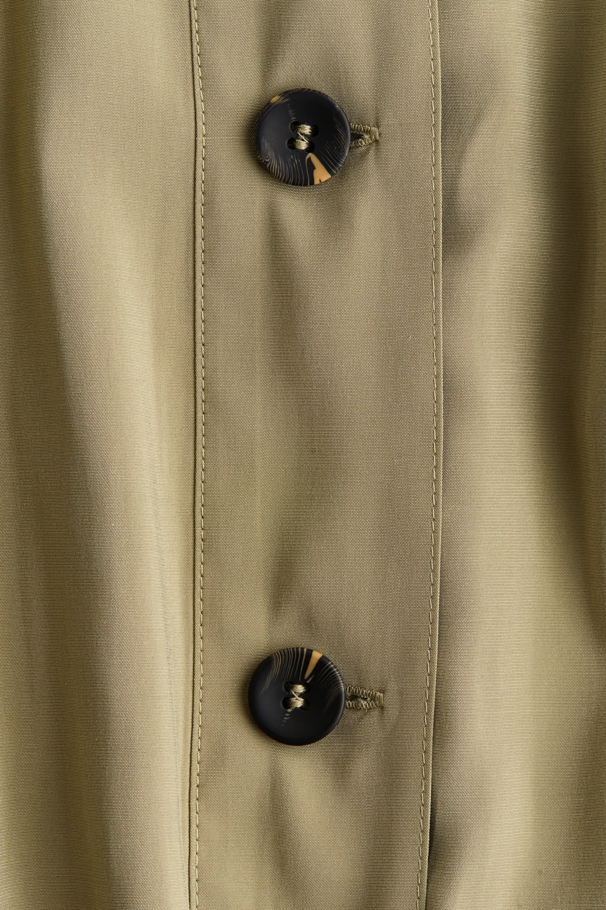 Blouse façon trench avec cordon de serrage - Vert kaki