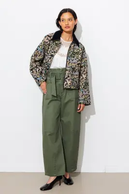 Veste courte jacquard fleurs — photo 5