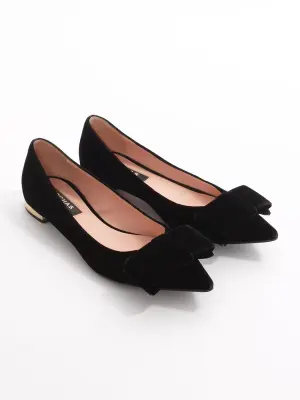 Ballerines plates bout pointu avec noeud velours noir et laiton doré Prix boutique 620€ Taille 37,5 — photo 3
