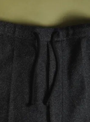 Pleated Pants with Tightening Link in Dark Gray Carded Wool — photo 2
