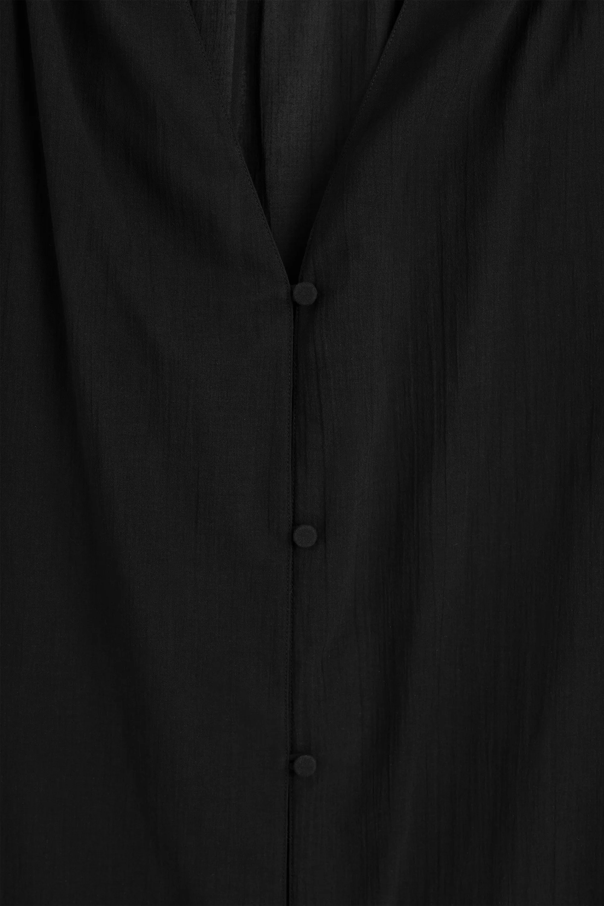 ROBE MIDI FRONCÉE EN COTON LÉGER - NOIR