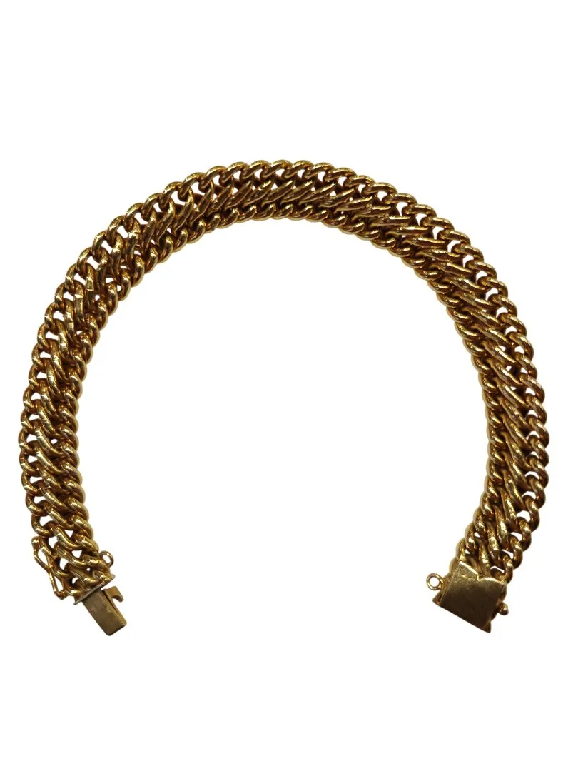 Bracelet maille americaine jaune