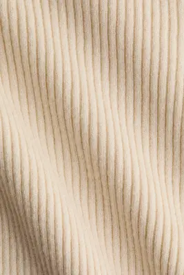 Top en maille côtelée - Beige clair — photo 3