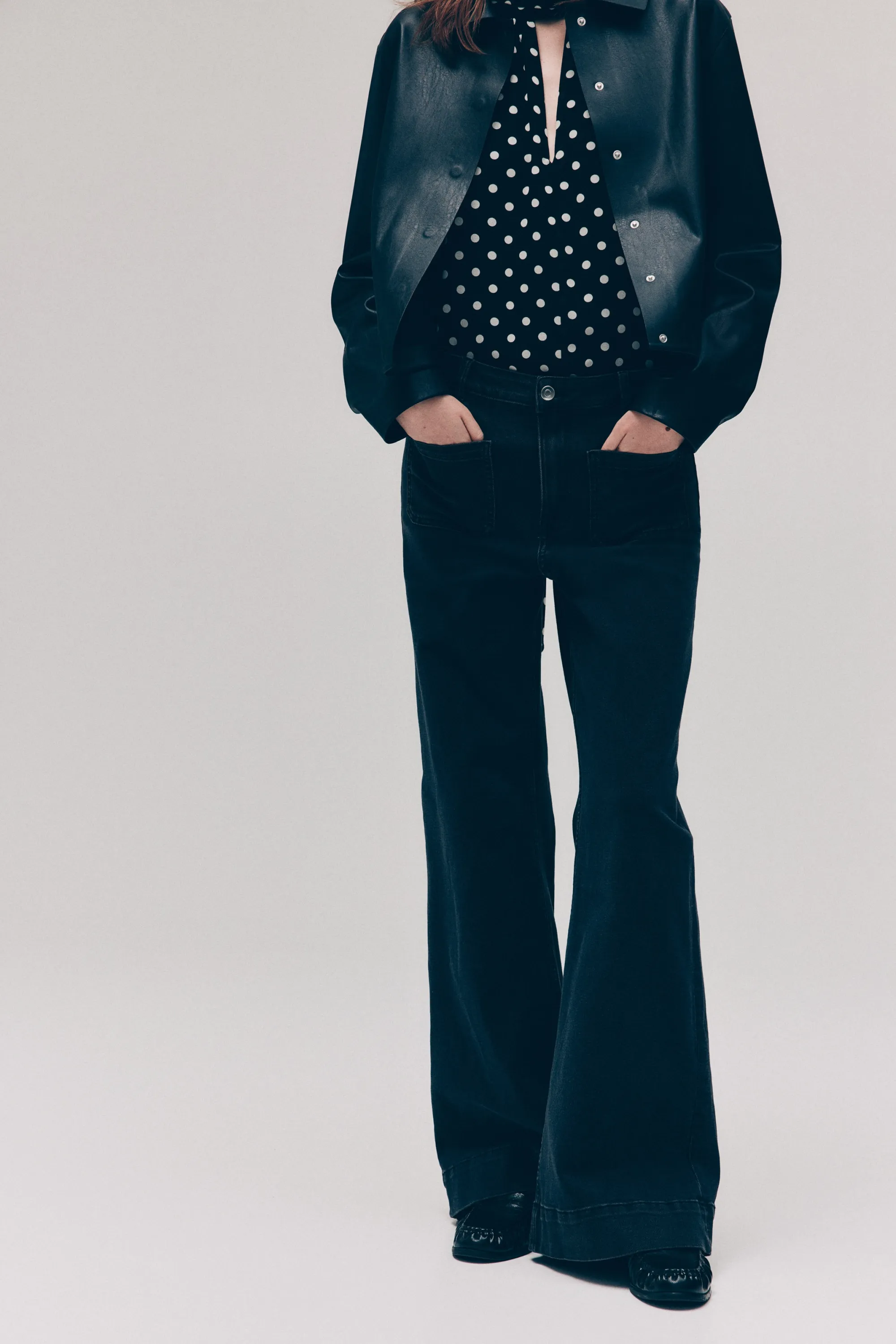 Wide High Waist Jeans - Noir denim