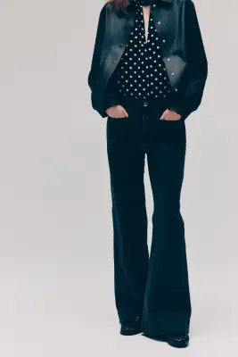 Wide High Waist Jeans - Noir denim — photo 1