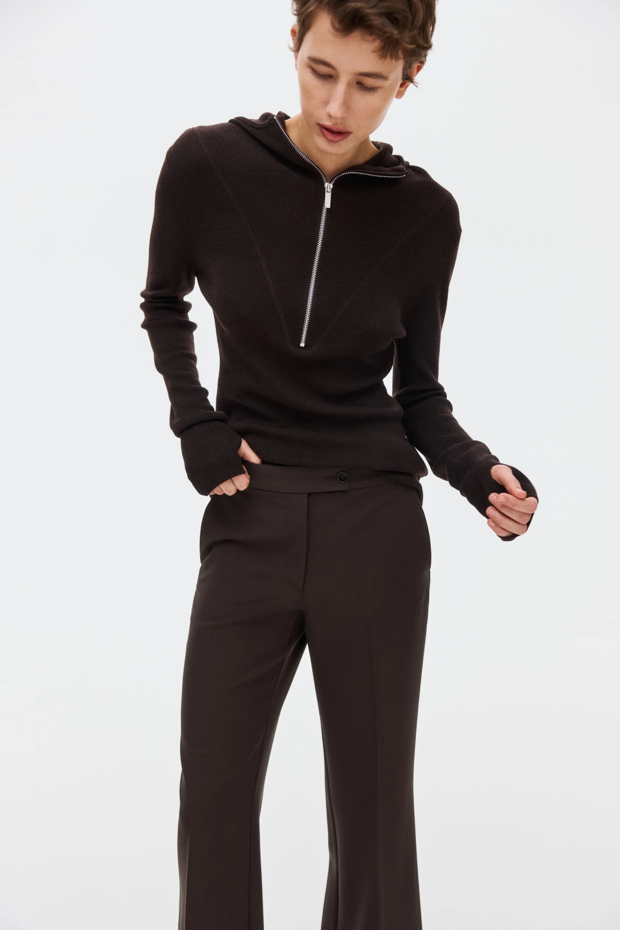 Pantalon bootcut 7/8 - Marron foncé