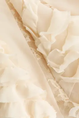 Robe à bretelles fines avec dentelle - Crème — photo 3