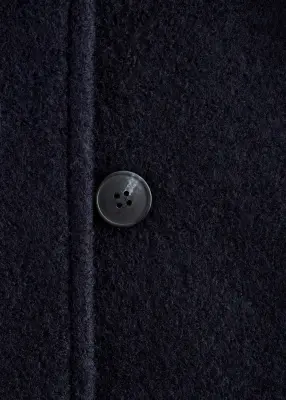 Veste asymétrique en laine - Bleu foncé — photo 1