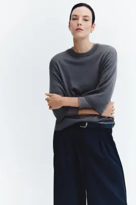T-shirt en laine mérinos - Gris foncé — photo 1