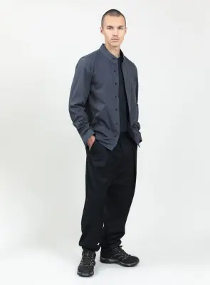 Origami Collar Shirt in Slate End-on-End — photo 4
