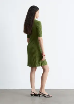 Robe courte en maille - Vert — photo 4