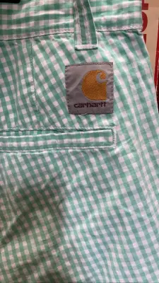 Short en coton à carreaux Carhartt — photo 3