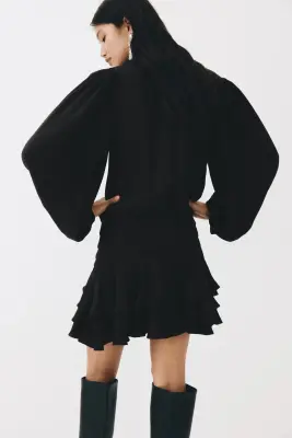 Robe avec jupe à étages - Gris foncé — photo 3