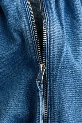 Bomber à fronces - Bleu denim — photo 4