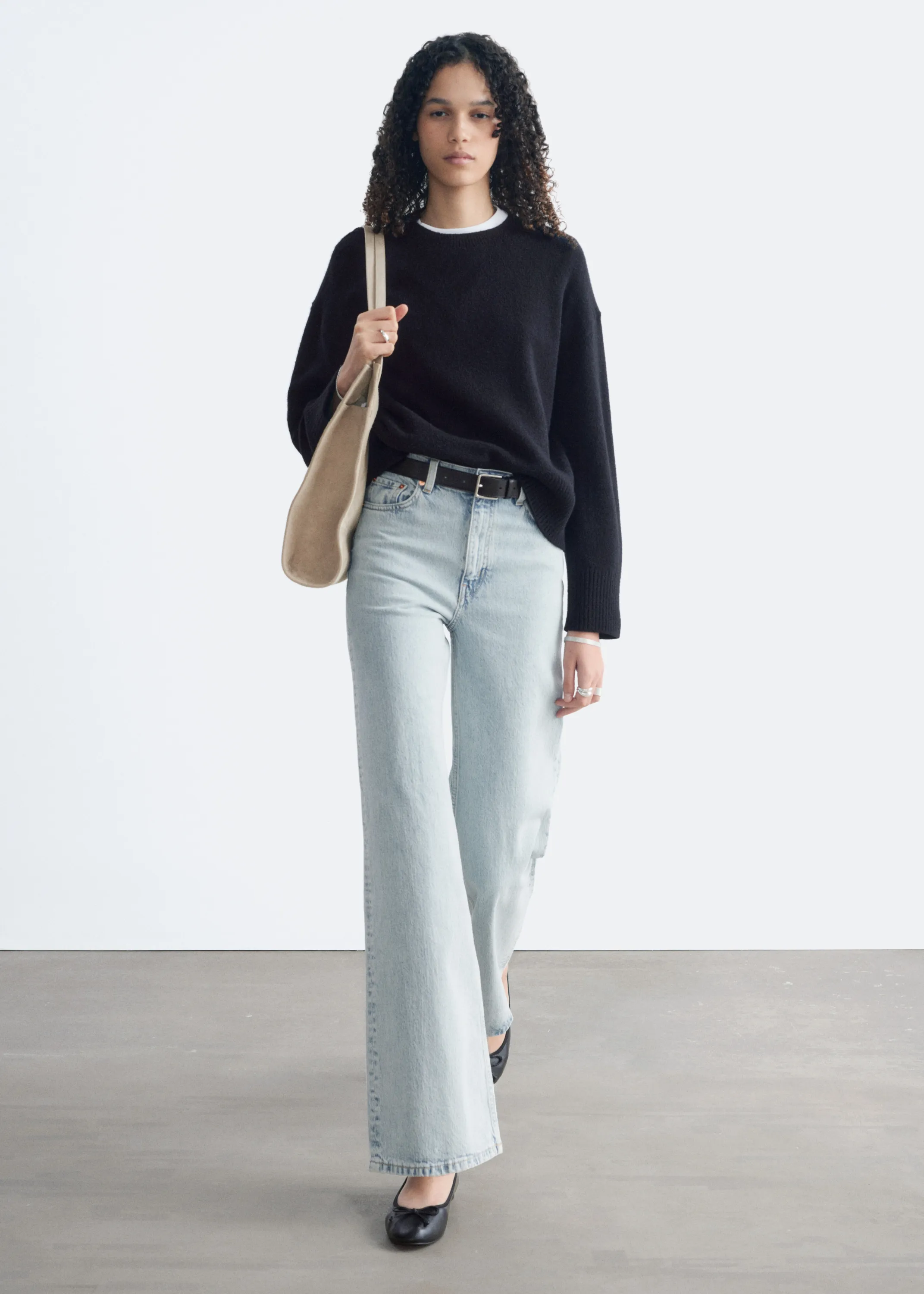 Pull décontracté en maille - Noir