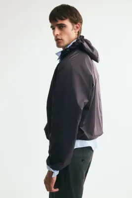 Veste coupe-vent en nylon - Marron foncé — photo 4