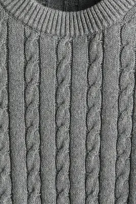 Pull Regular Fit en maille torsadée - Gris — photo 4