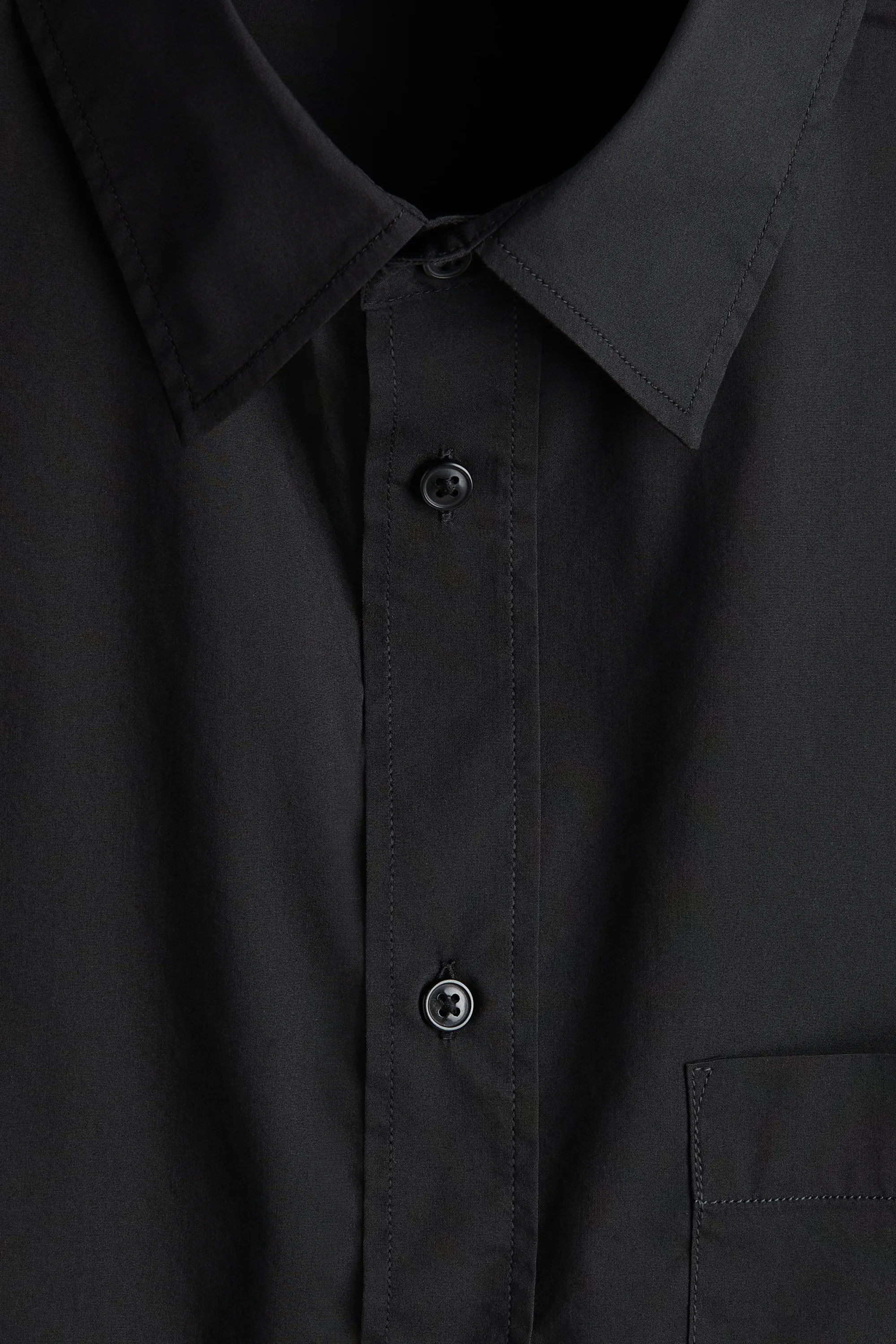 Chemise à manches courtes Oversized Fit - Noir