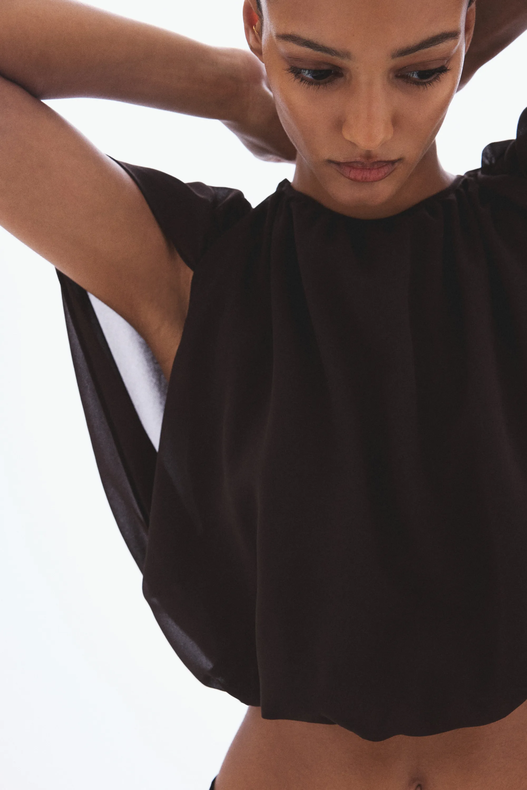Top en mousseline - Marron foncé