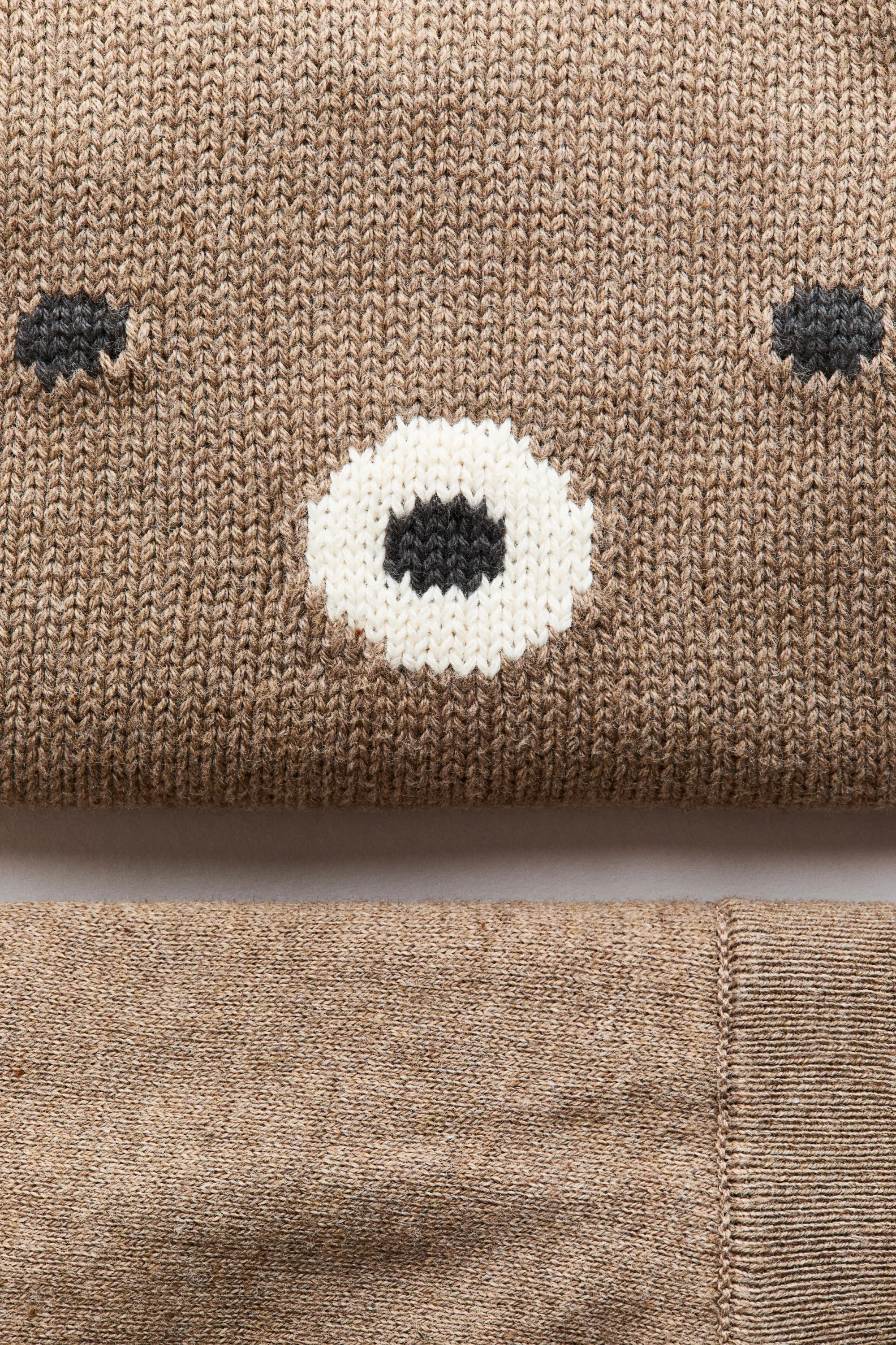 Ensemble 2 pièces en maille de coton - Beige/ours