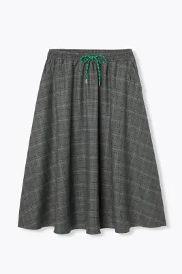 Jupe midi à carreaux Femme