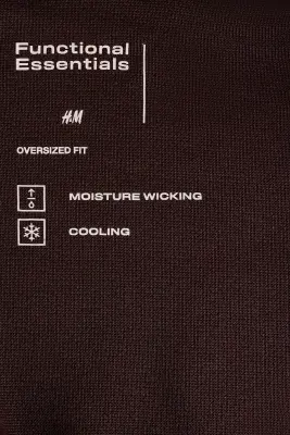 T-shirt Cooling Oversized Fit - Marron foncé — photo 5