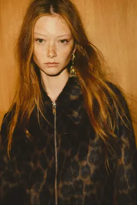 Jupe duveteuse - Marron/imprimé léopard — photo 1