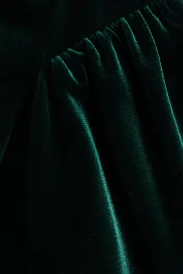 Robe sans manches en velours - Vert foncé — photo 3
