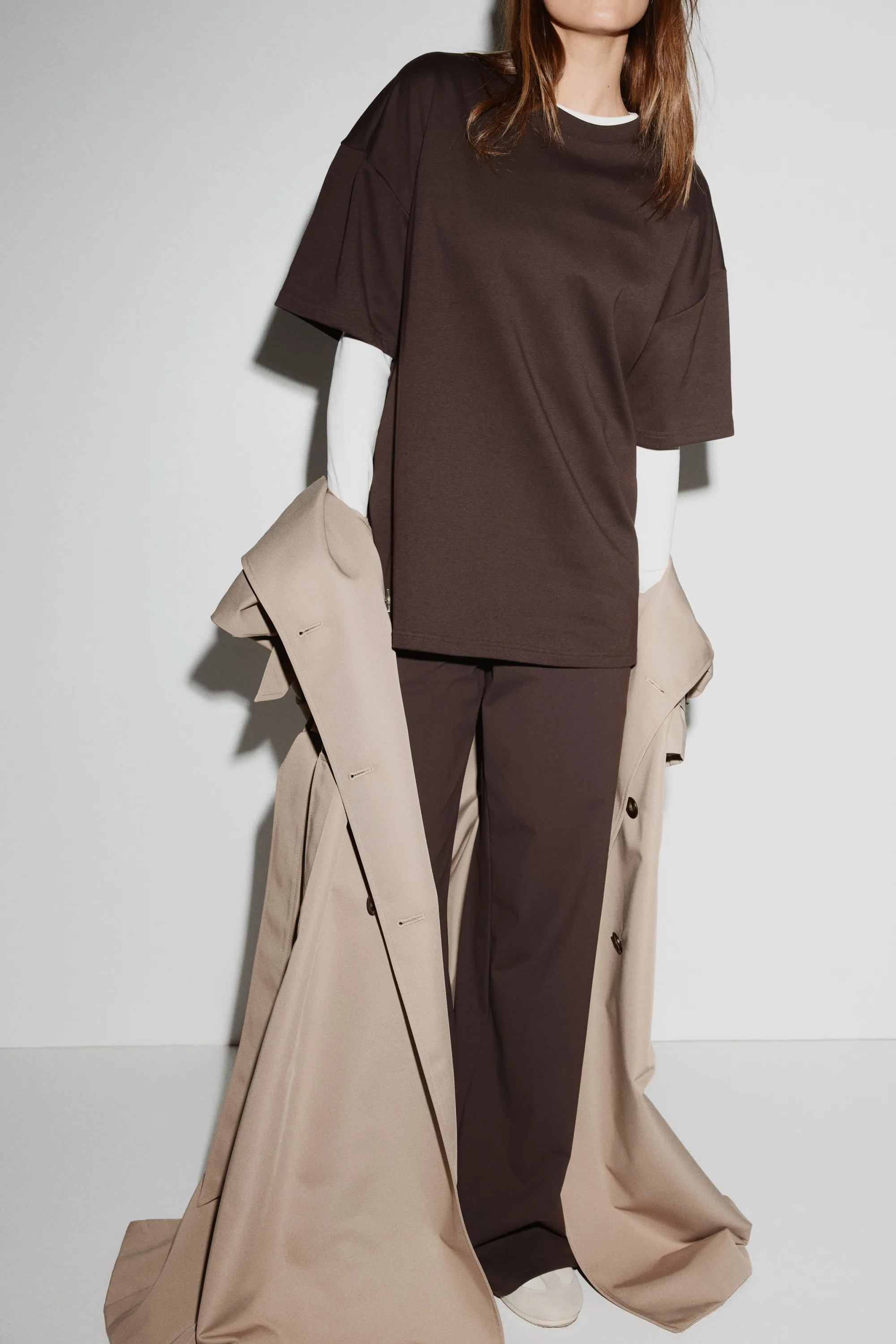 T-shirt Cooling Oversized Fit - Marron foncé