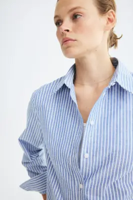 Chemise en oxford - Bleu clair/rayé — photo 2