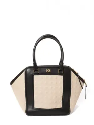 Sac en cuir noir et matelassé blanc crème Prix boutique 550€ — photo 1