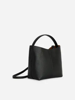 Petit sac seau en cuir - Noir — photo 2