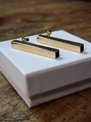 Archi, square tube 40 mm stick earrings — photo 1