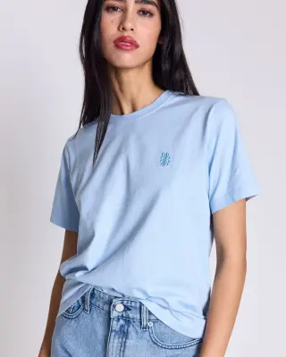 Tee-shirt Bree brodé bleu ciel