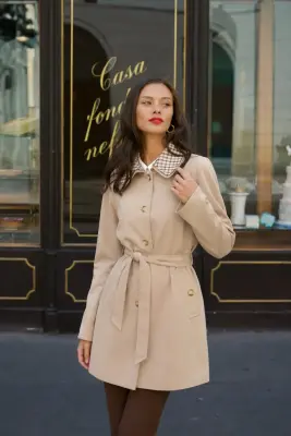 Charlie Short Trenchcoat - Khaki — photo 3
