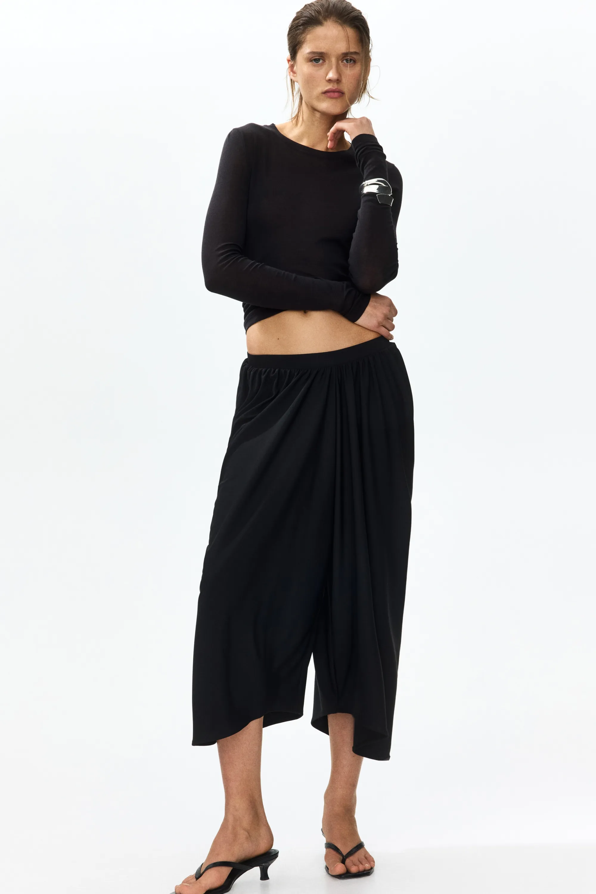 Pantalon barrel Cropped - Noir