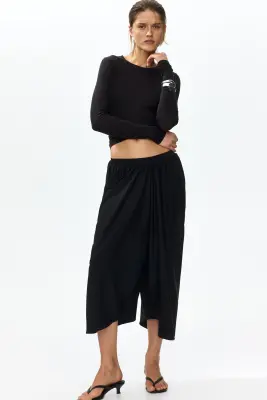 Pantalon barrel Cropped - Noir — photo 1