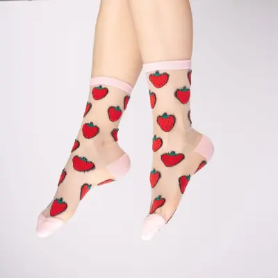 Chaussettes transparentes Fraise Coucou Suzette — photo 3