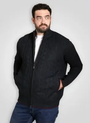 DUKE GILET TORSADE GRANDE LONGUEUR Marine — photo 5