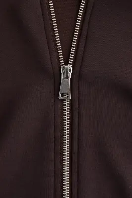 Veste de survêtement en jersey - Marron foncé — photo 5