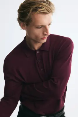 Polo Regular Fit en maille - Bordeaux — photo 2