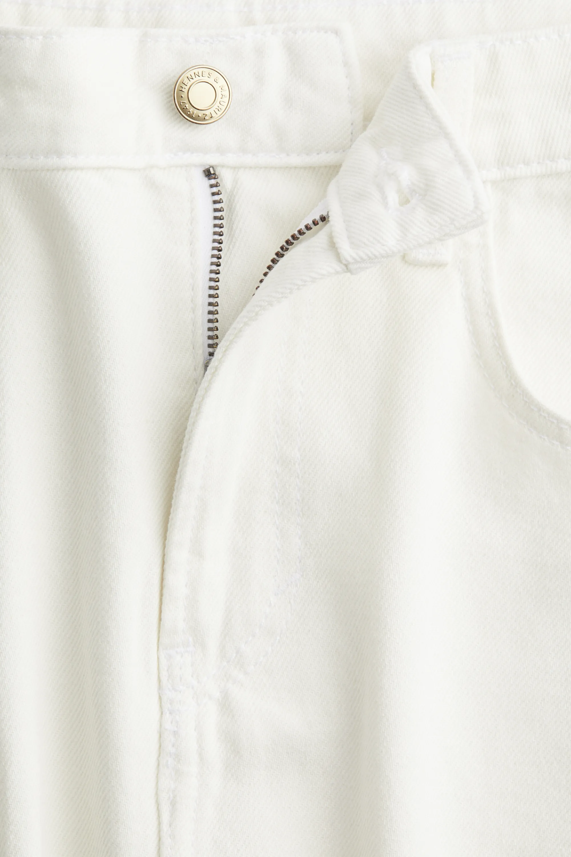 Jupe midi en denim - Blanc