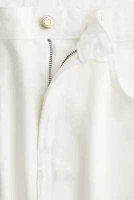Jupe midi en denim - Blanc — photo 1