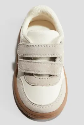 Sneakers en cuir - Blanc/beige clair — photo 1