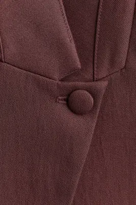 Viscose-blend twill blazer - Brun rouille — photo 4