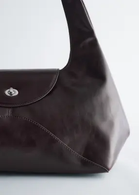 Sac porté épaule incurvé - Marron foncé — photo 2