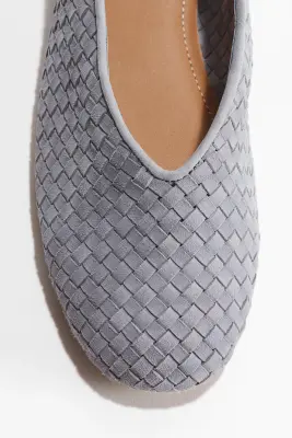Ballerines en cuir tressé - Bleu ancien — photo 2