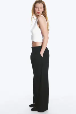Pantalon de costume large taille basse - Noir — photo 2