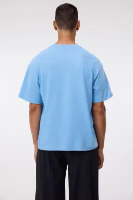 T-shirt Relaxed Fit - Bleu clair — photo 2