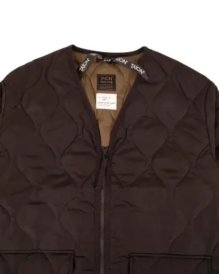 Military V Neck Zip Down Coat Black — photo 2